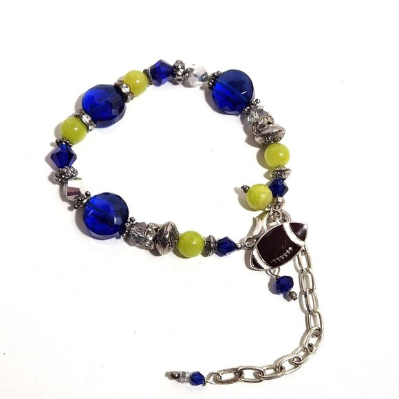 Seahawks Seattle Blue Green Football bracelet - Picture 7 of 9